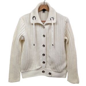 Tommy Hilfiger Cardigan Chunky Ribbed Boxy Cotton Fisherman Sweater Vintage XL